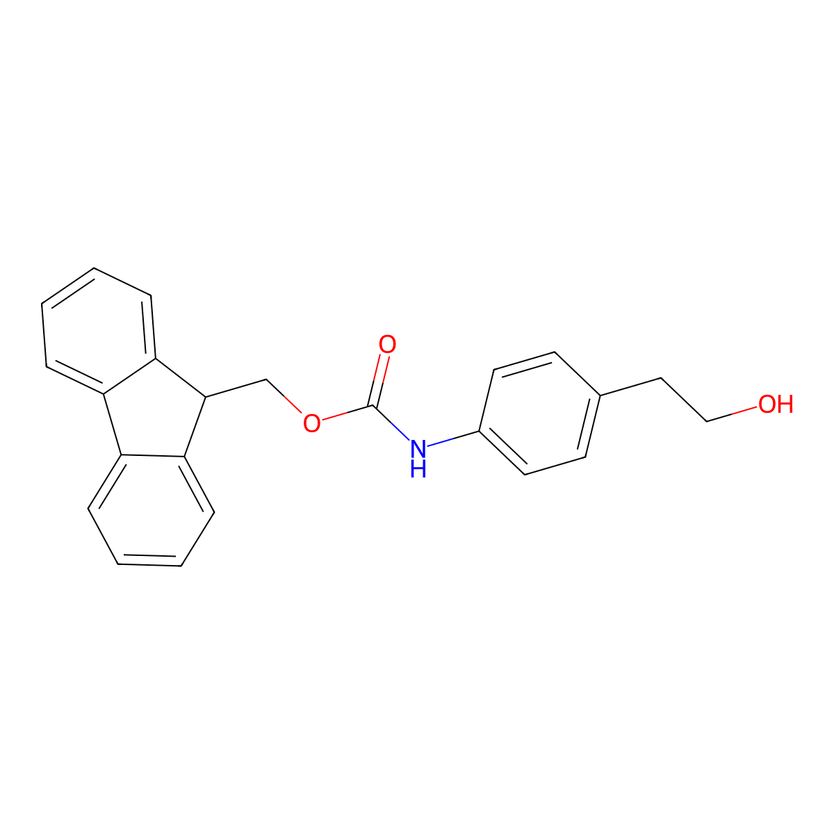 (9H-fluoren-9-yl)methyl N-[4-(2-hydroxyethyl)phenyl]carbamate molecular structure, CAS 1341307-76-3