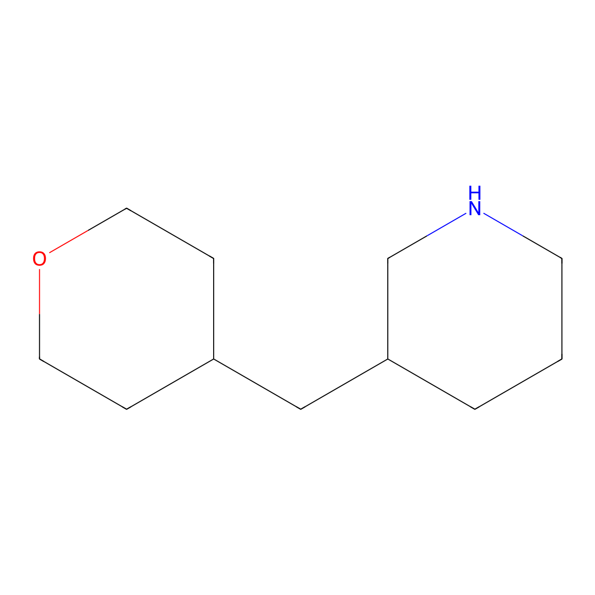 3-[(Oxan-4-yl)methyl]piperidine molecular structure, CAS 1341310-37-9