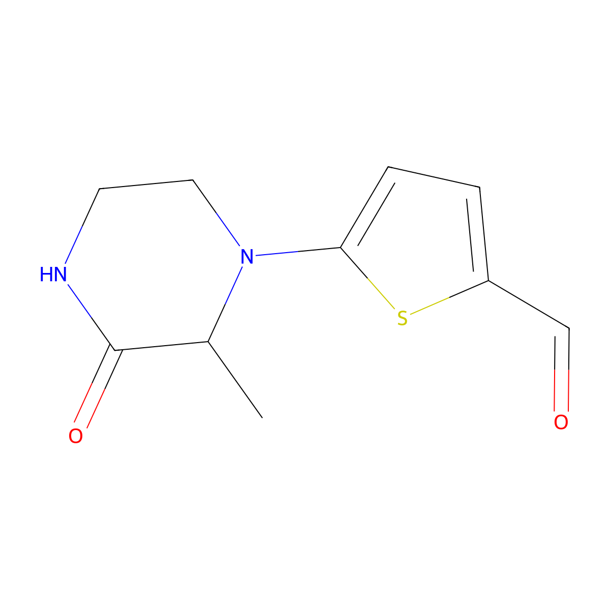 5-(2-Methyl-3-oxopiperazin-1-yl)thiophene-2-carbaldehyde molecular structure, CAS 1341310-63-1