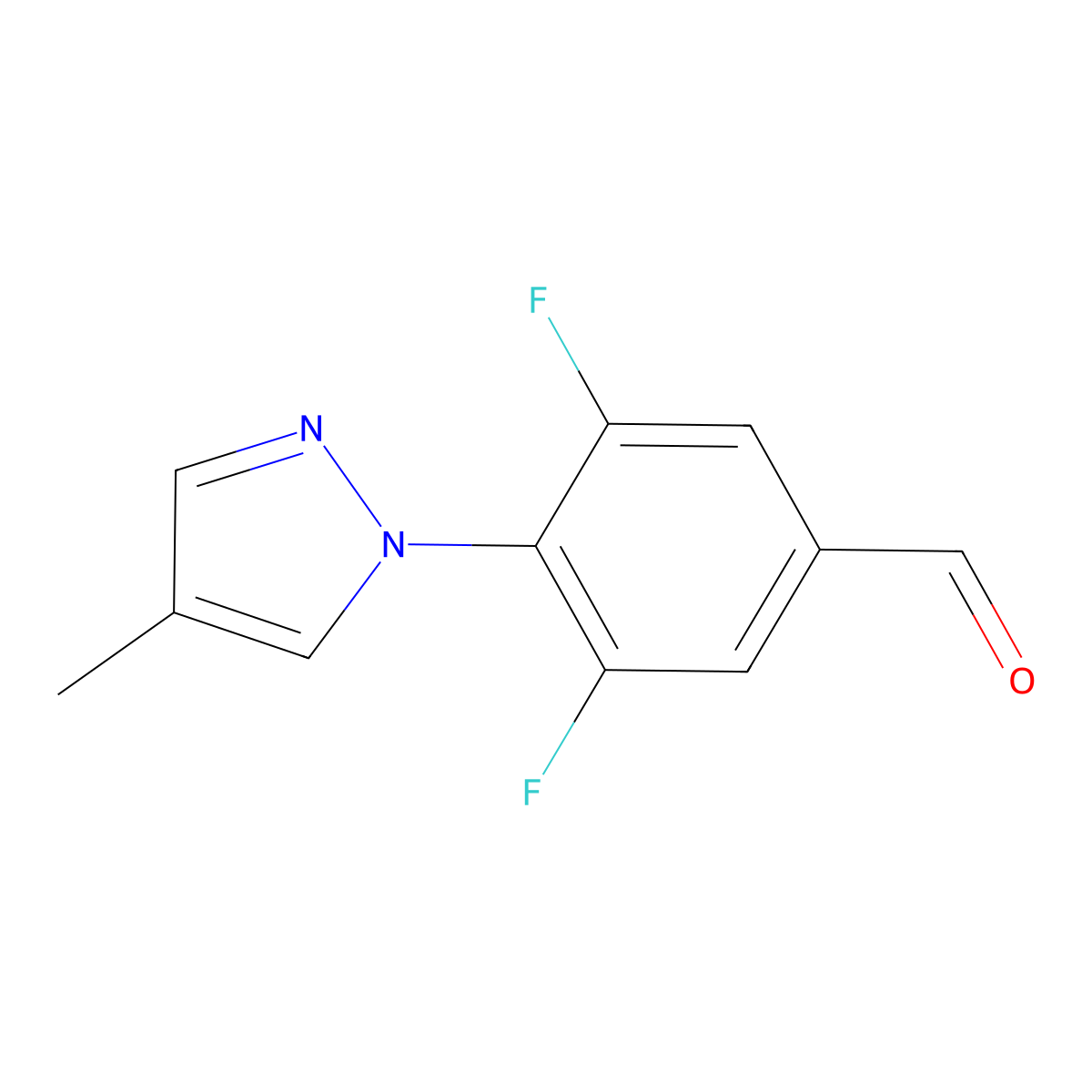 3,5-Difluoro-4-(4-methyl-1h-pyrazol-1-yl)benzaldehyde molecular structure, CAS 1341310-68-6