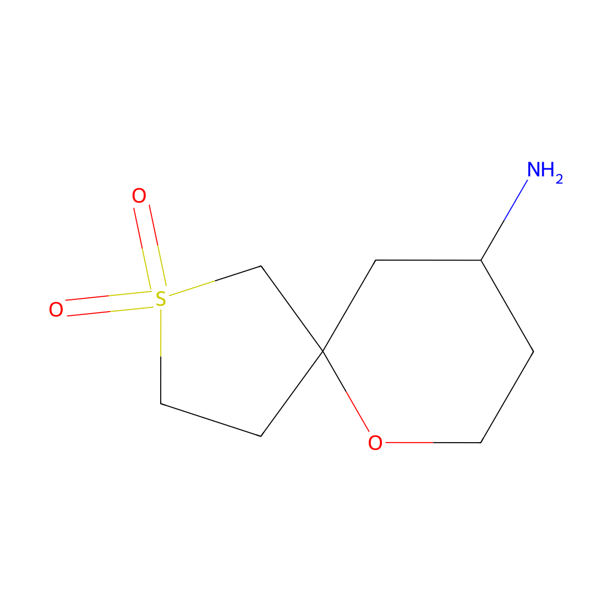9-Amino-6-oxa-2-thiaspiro[4.5]decane 2,2-dioxide molecular structure, CAS 1341311-12-3