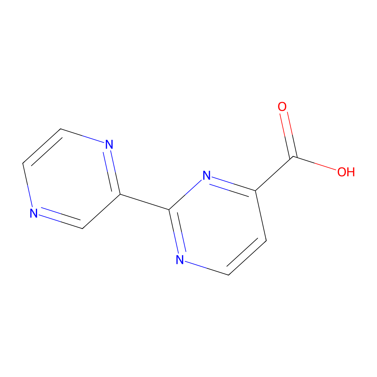 2-(Pyrazin-2-yl)pyrimidine-4-carboxylic acid molecular structure, CAS 1341312-00-2