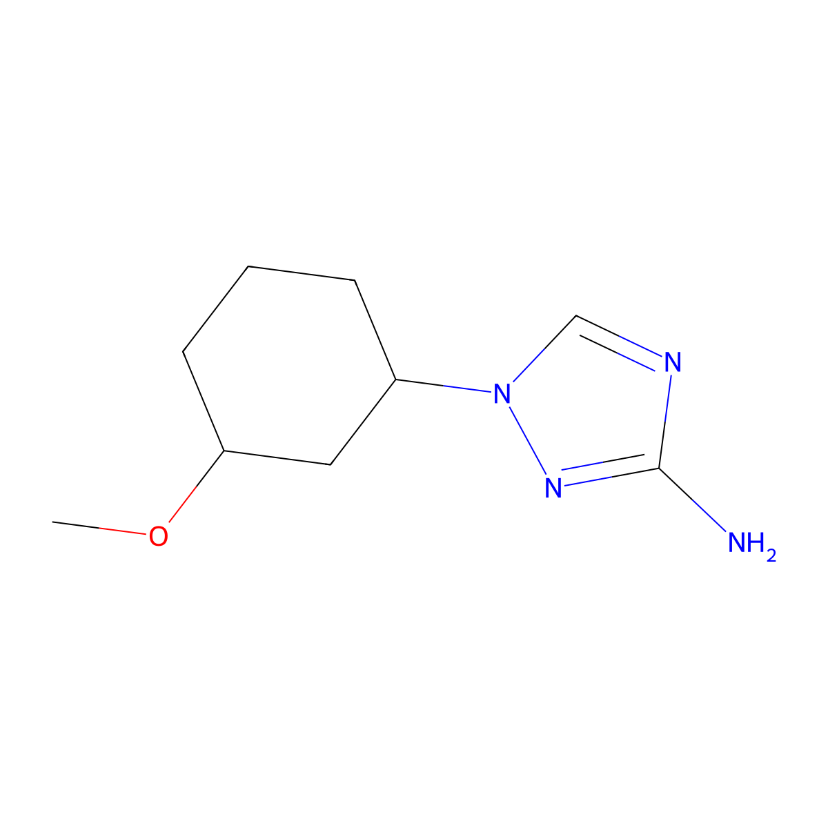 1-(3-methoxycyclohexyl)-1H-1,2,4-triazol-3-amine molecular structure, CAS 1341314-75-7