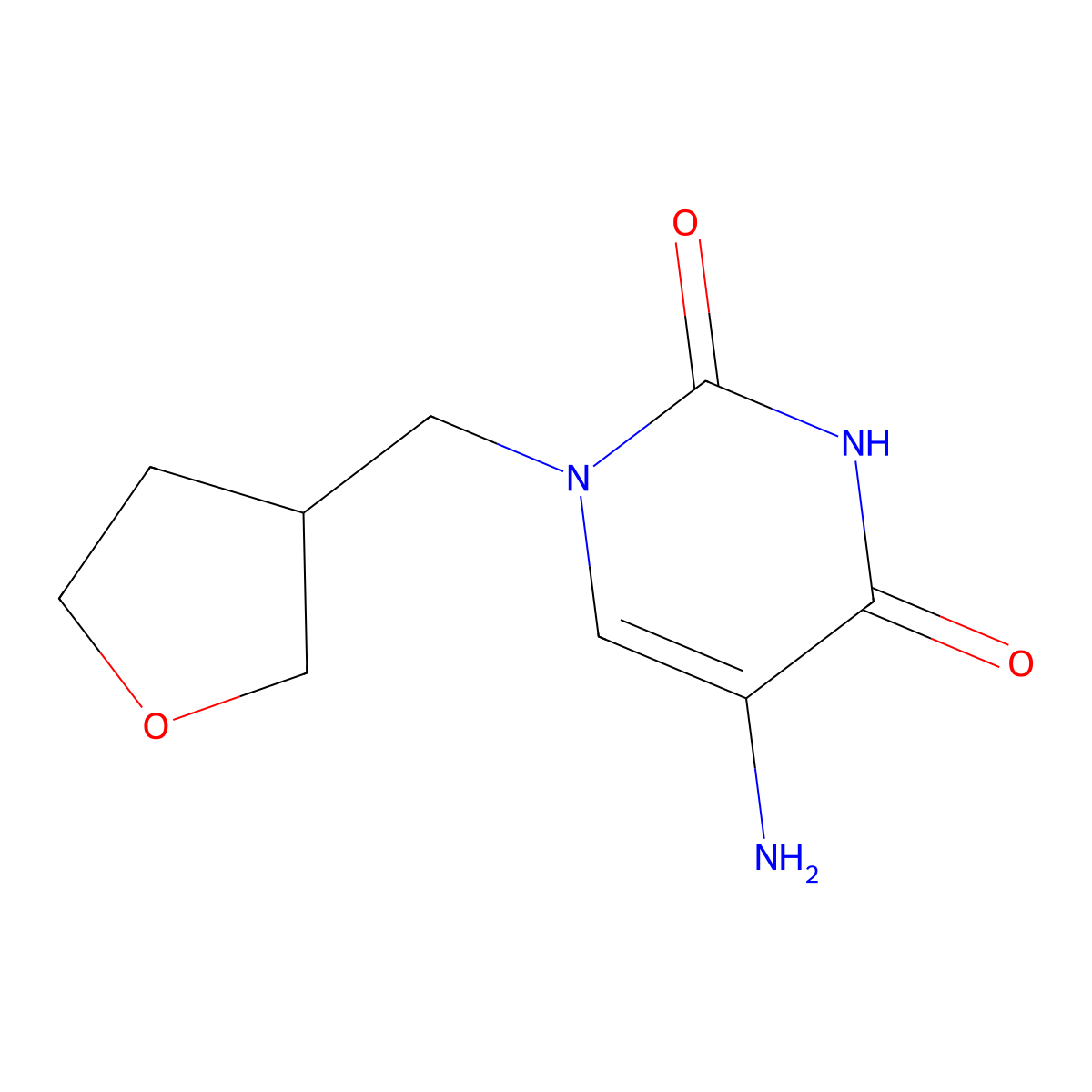 5-Amino-1-((tetrahydrofuran-3-yl)methyl)pyrimidine-2,4(1h,3h)-dione molecular structure, CAS 1341317-62-1