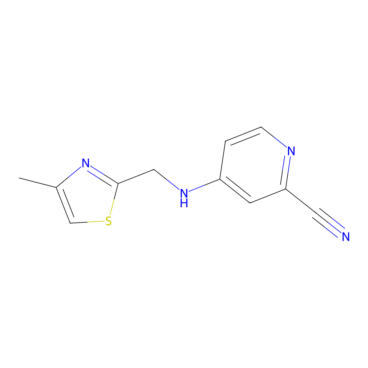 4-{[(4-Methyl-1,3-thiazol-2-yl)methyl]amino}pyridine-2-carbonitrile molecular structure, CAS 1341318-48-6