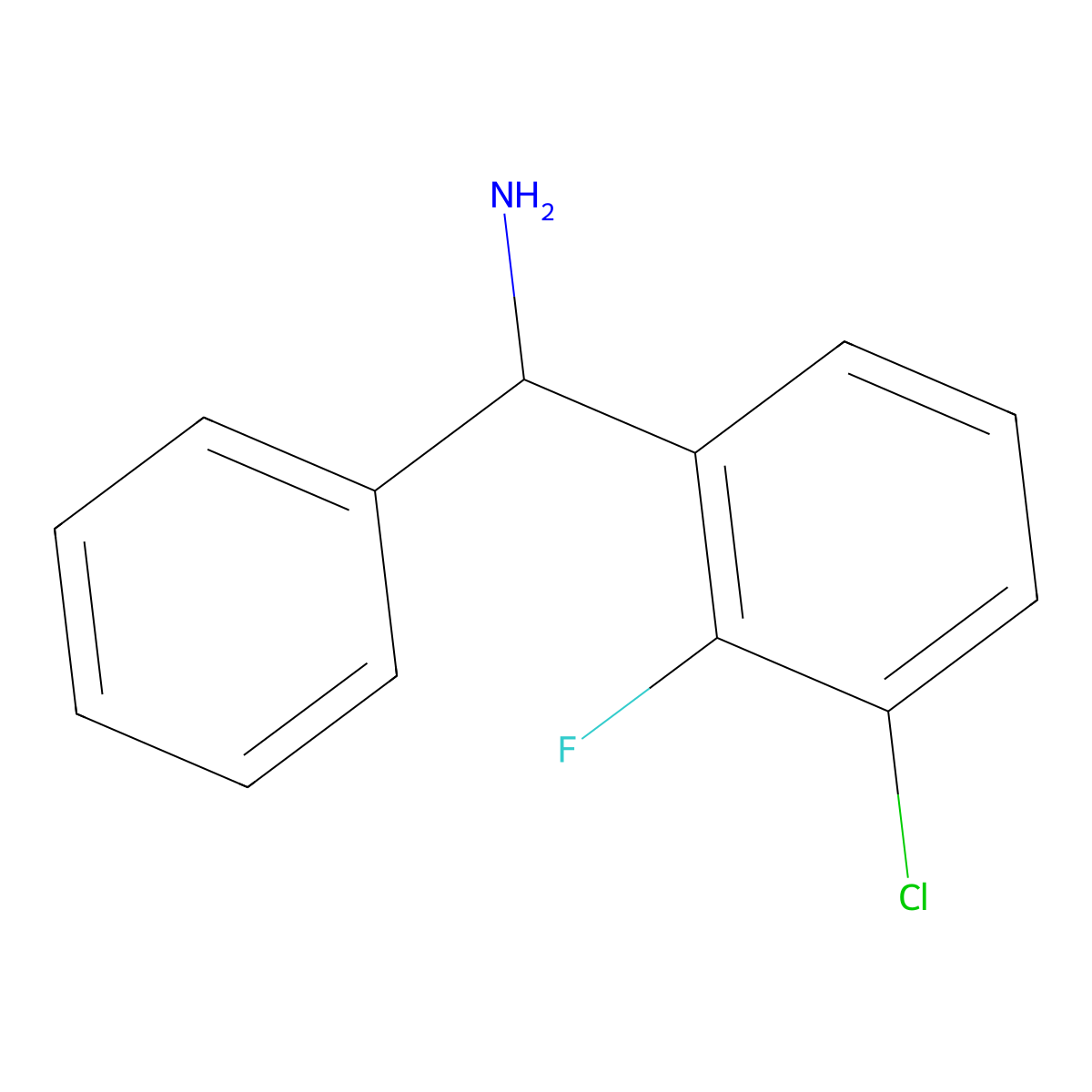 (3-Chloro-2-fluorophenyl)(phenyl)methanamine molecular structure, CAS 1341318-54-4