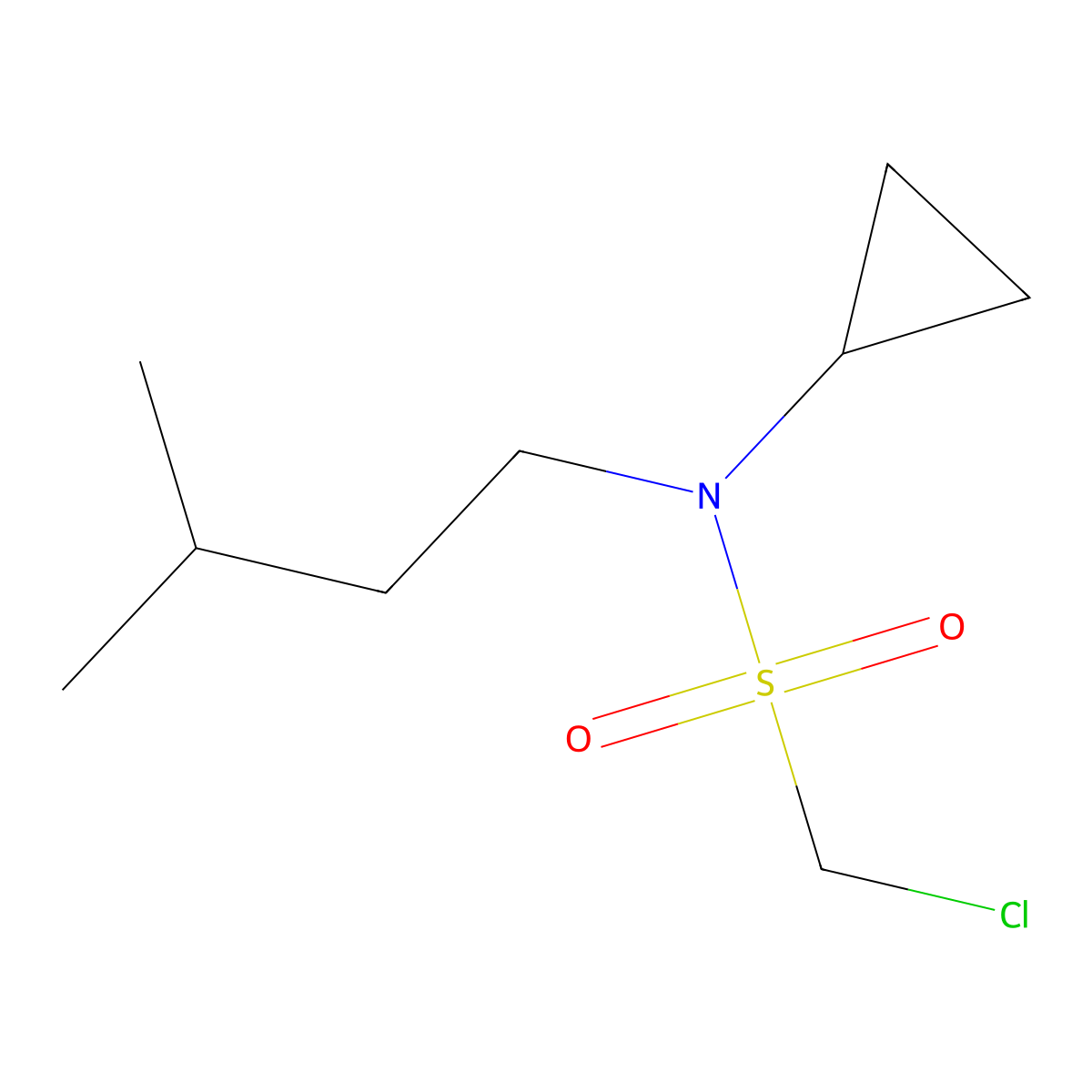 1-Chloro-n-cyclopropyl-n-isopentylmethanesulfonamide molecular structure, CAS 1341318-68-0