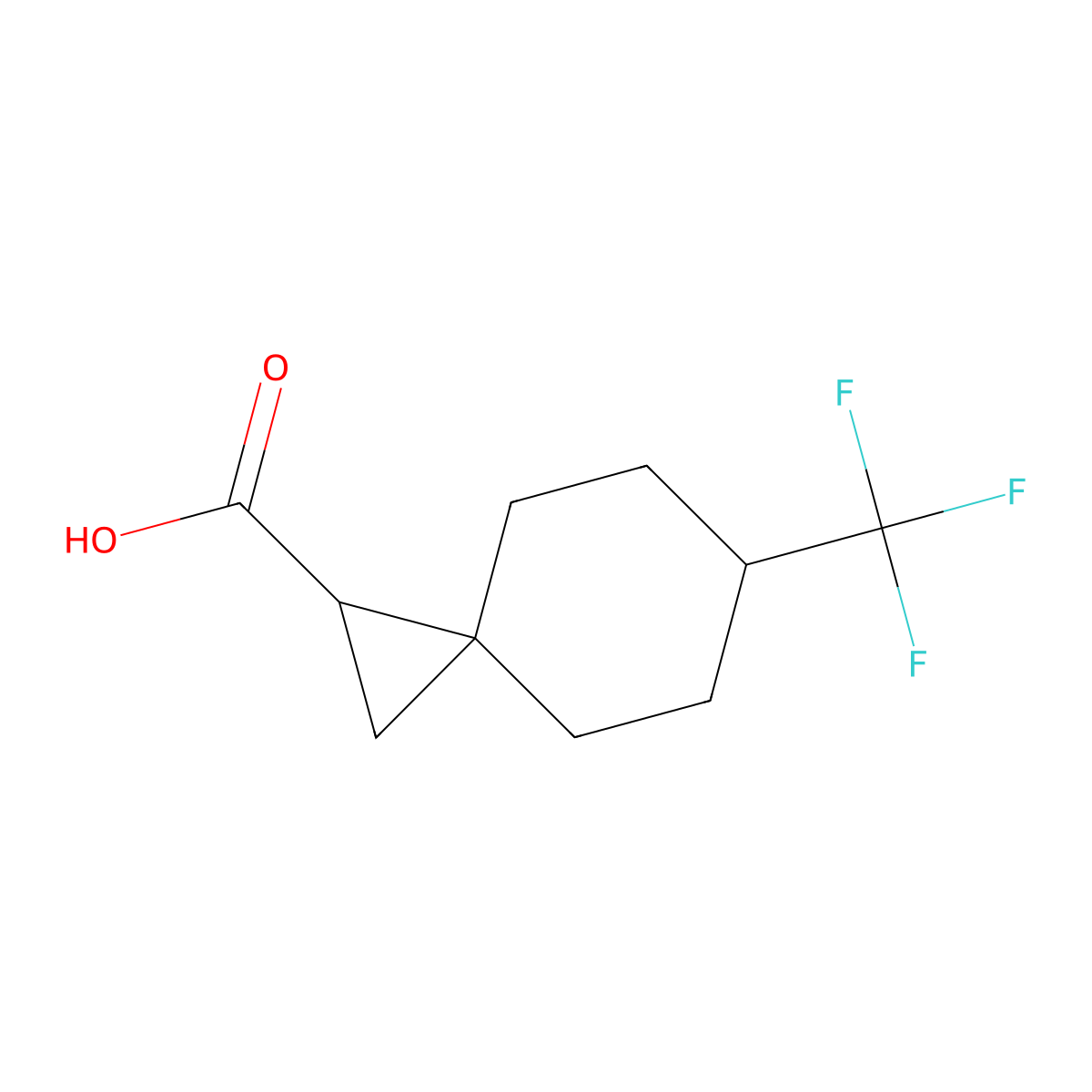 6-(Trifluoromethyl)spiro[2.5]octane-1-carboxylic acid molecular structure, CAS 1341318-93-1
