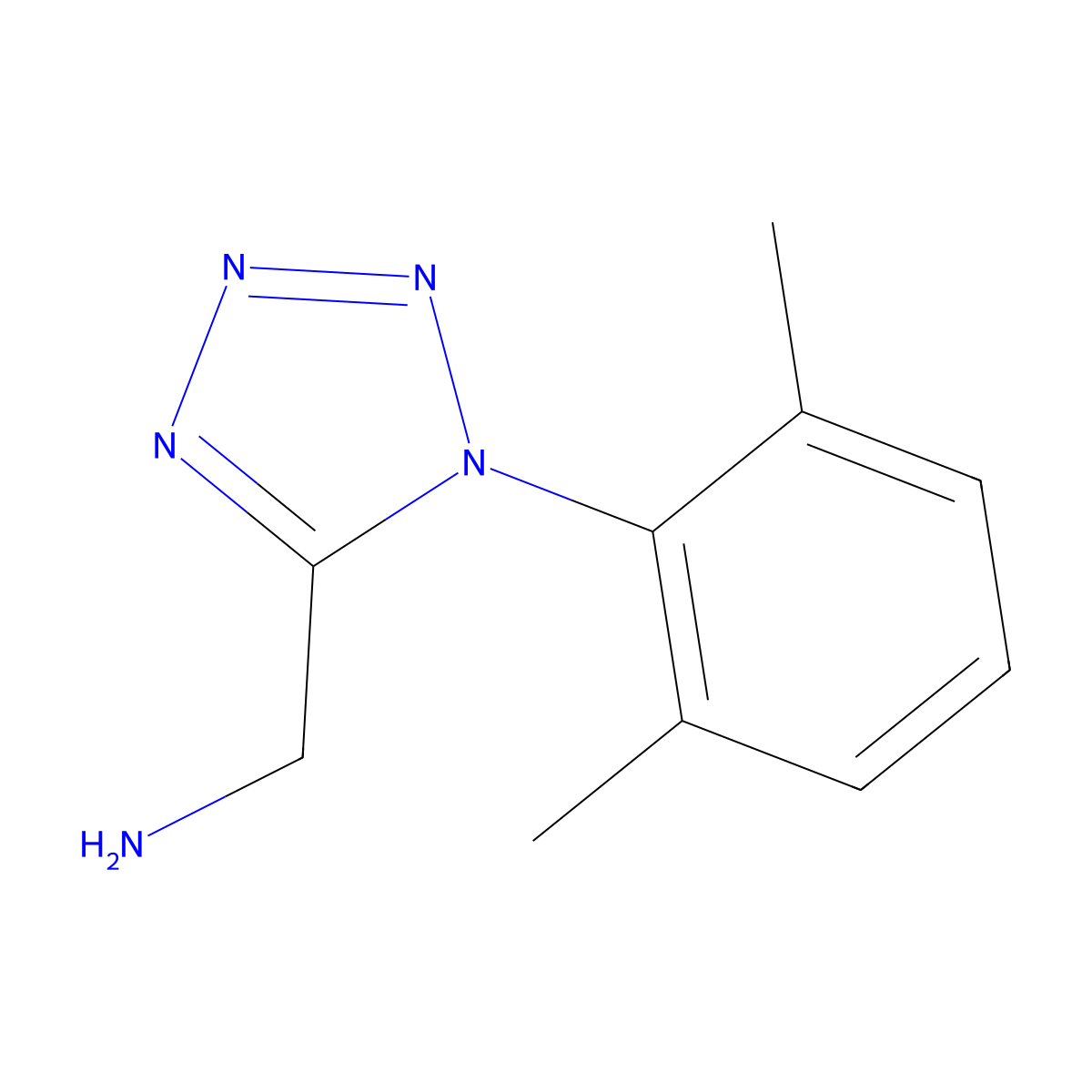 [1-(2,6-dimethylphenyl)-1H-1,2,3,4-tetrazol-5-yl]methanamine molecular structure, CAS 1341319-10-5