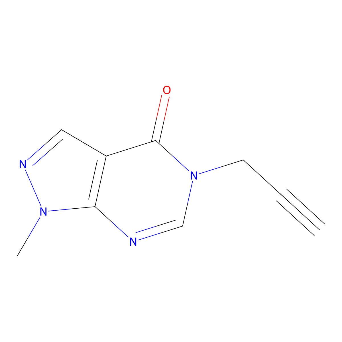 1-Methyl-5-prop-2-ynylpyrazolo[3,4-d]pyrimidin-4-one molecular structure, CAS 1341319-87-6