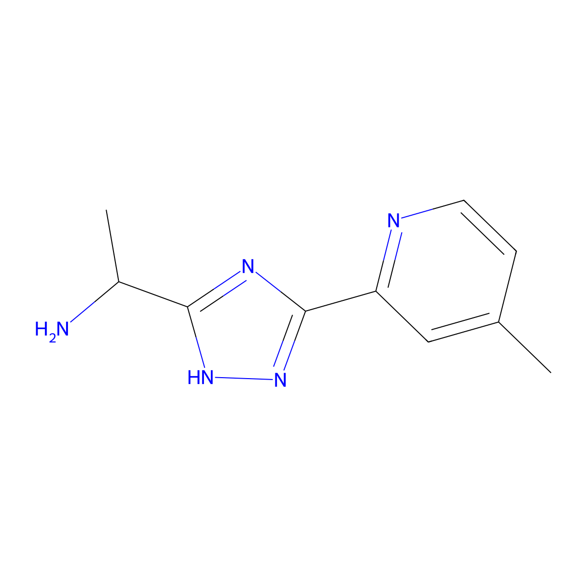 1-[5-(4-methylpyridin-2-yl)-4H-1,2,4-triazol-3-yl]ethan-1-amine molecular structure, CAS 1341320-40-8