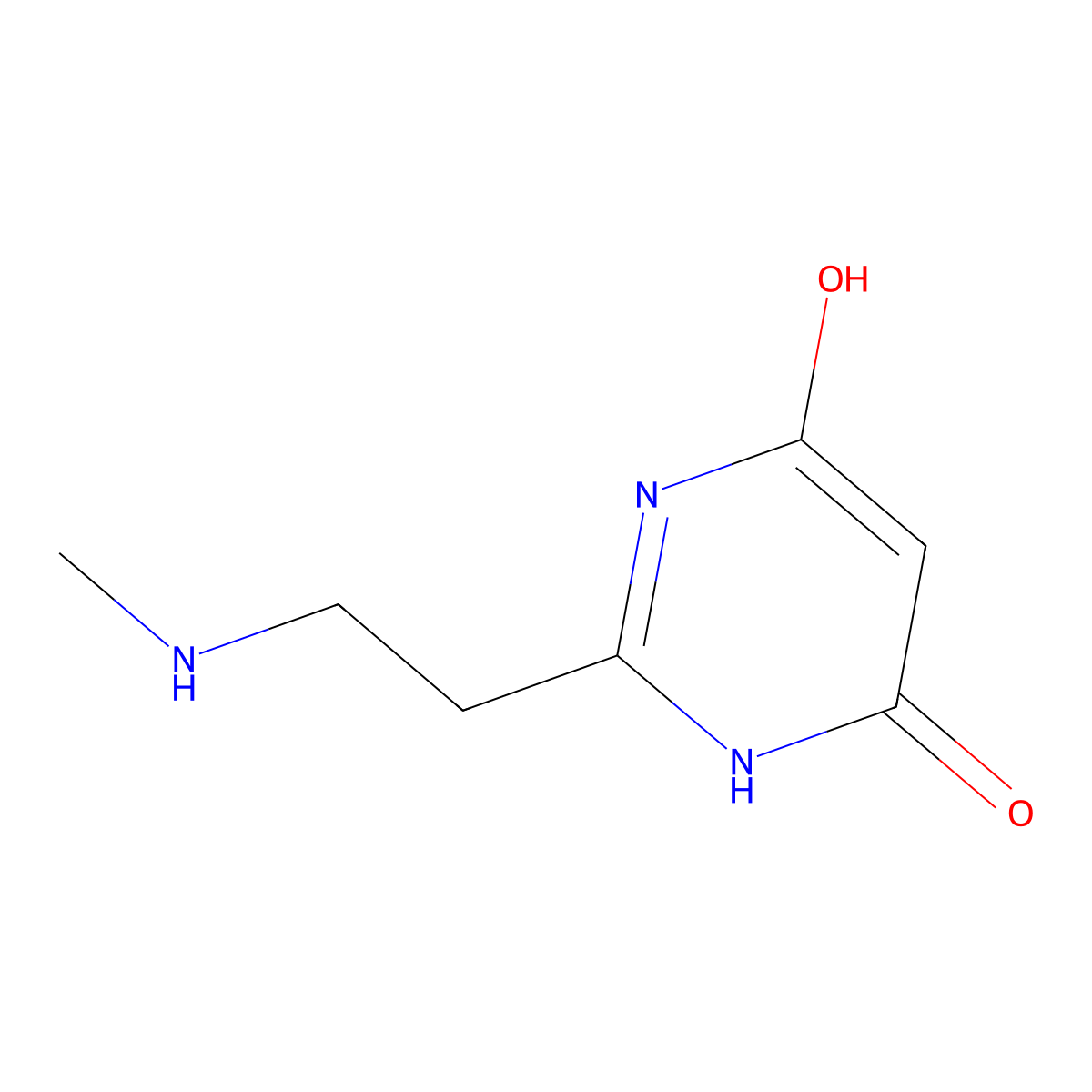 6-Hydroxy-2-[2-(methylamino)ethyl]-3,4-dihydropyrimidin-4-one molecular structure, CAS 1341320-51-1