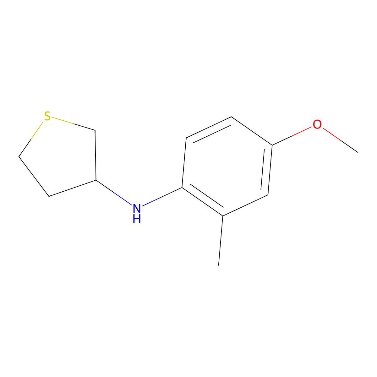 N-(4-methoxy-2-methylphenyl)thiolan-3-amine molecular structure, CAS 1341320-86-2