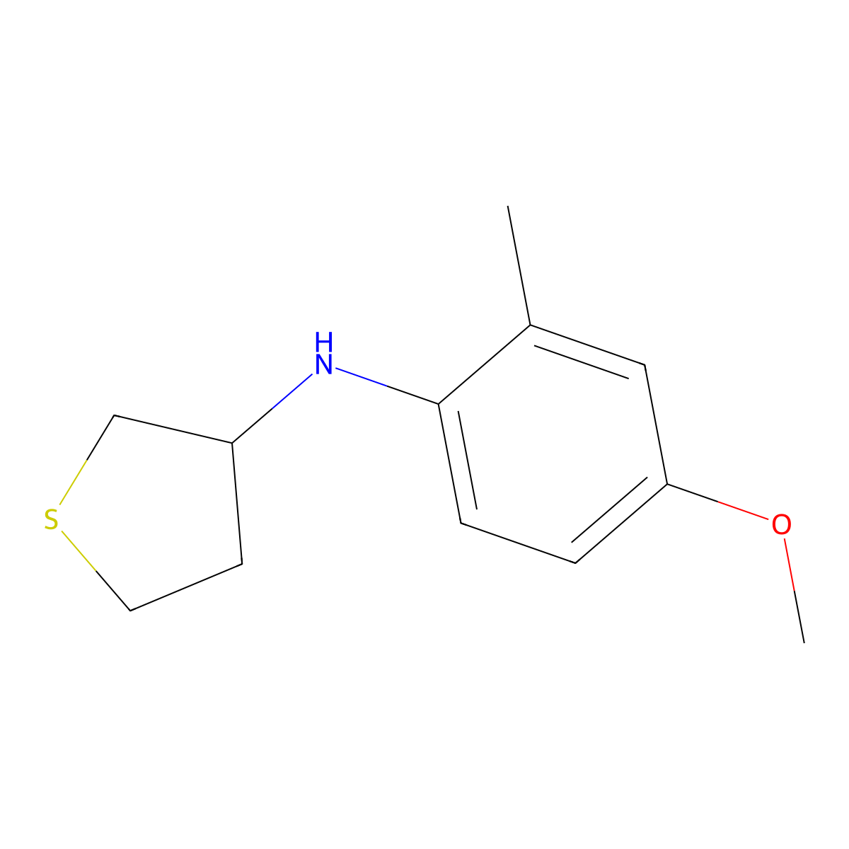 N-(4-methoxy-2-methylphenyl)thiolan-3-amine molecular structure, CAS 1341320-86-2