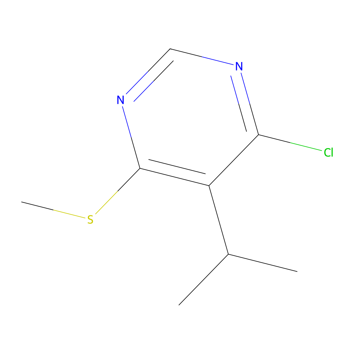 4-Chloro-5-isopropyl-6-(methylthio)pyrimidine molecular structure, CAS 1341321-06-9
