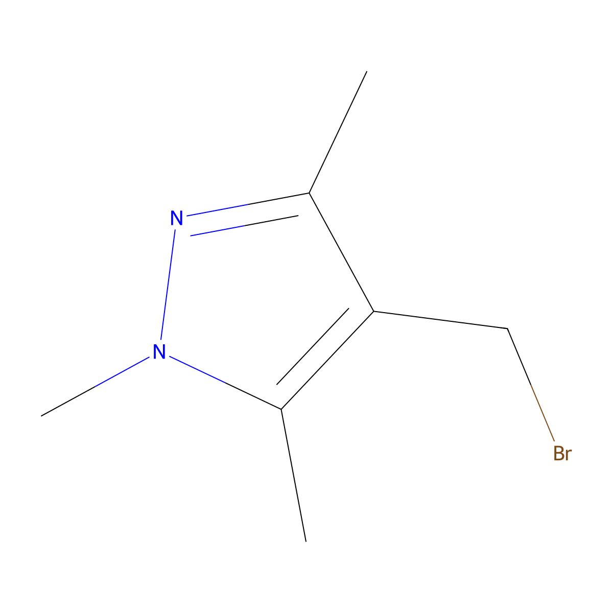 4-(bromomethyl)-1,3,5-trimethyl-1H-pyrazole molecular structure, CAS 1341324-54-6
