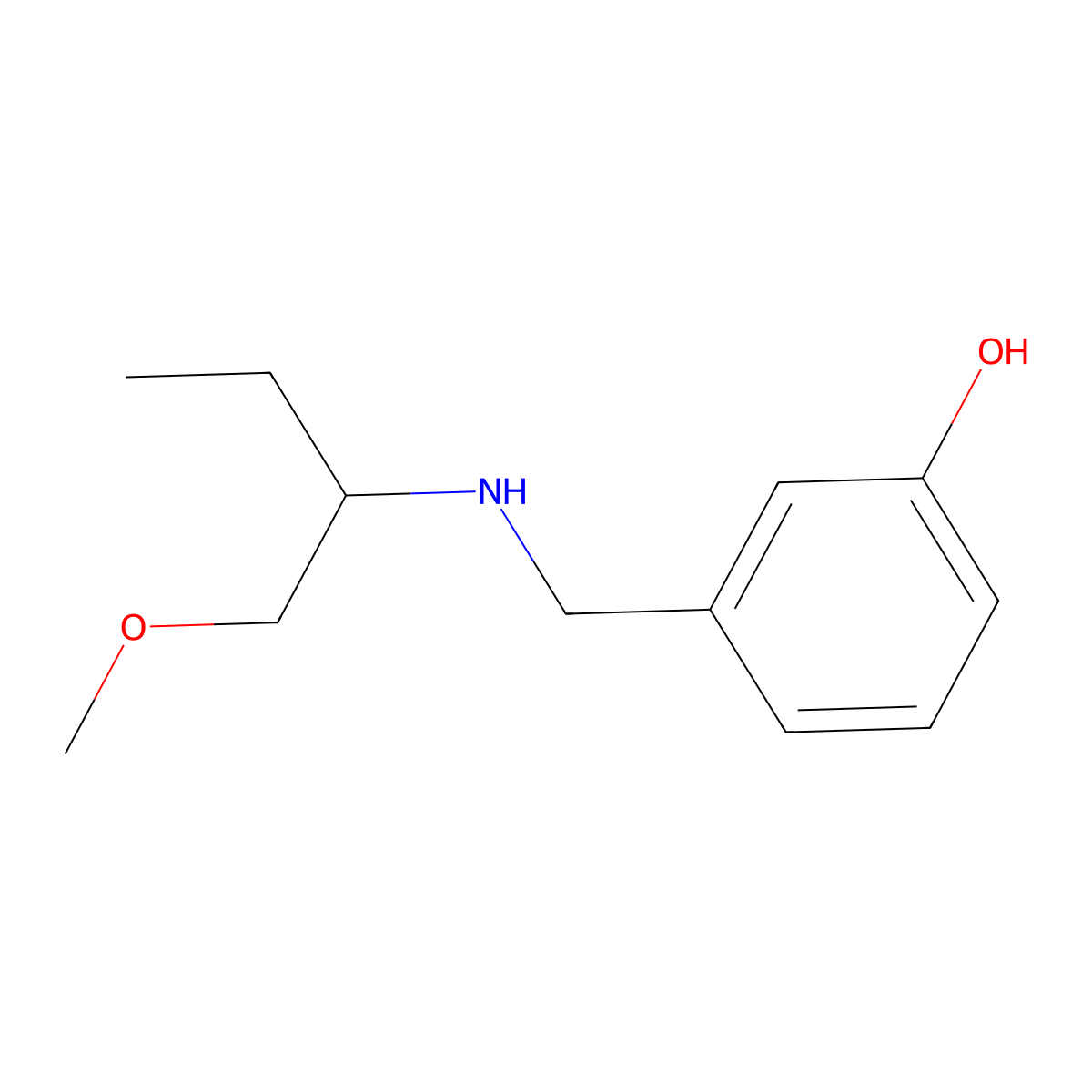 3-{[(1-Methoxybutan-2-yl)amino]methyl}phenol molecular structure, CAS 1341325-29-8