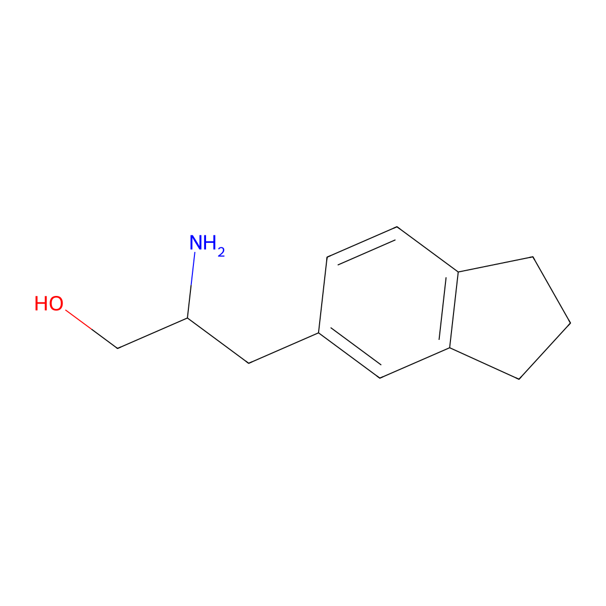 2-amino-3-(2,3-dihydro-1H-inden-5-yl)propan-1-ol molecular structure, CAS 1341327-07-8