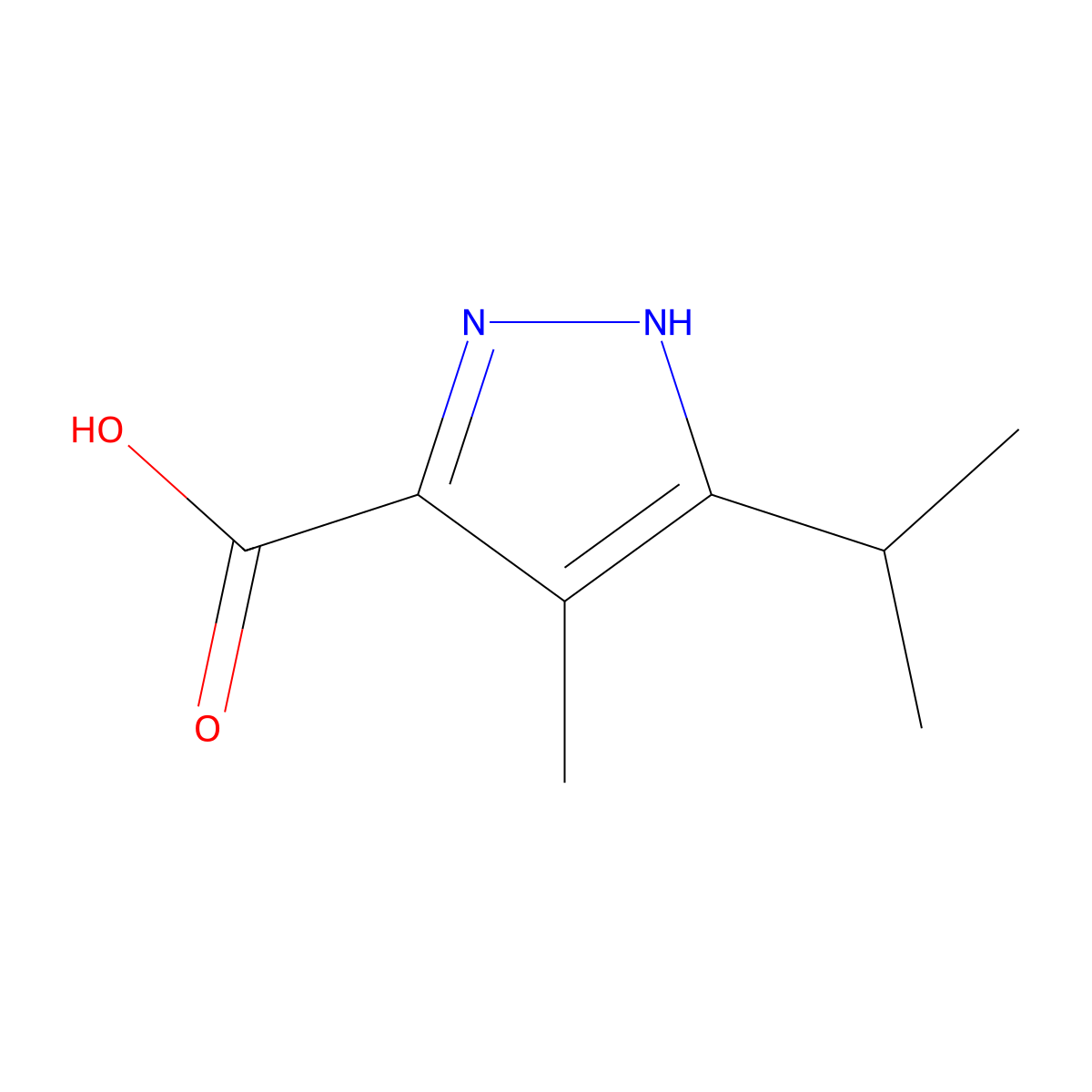 3-Isopropyl-4-methyl-1H-pyrazole-5-carboxylic acid molecular structure, CAS 1341327-85-2