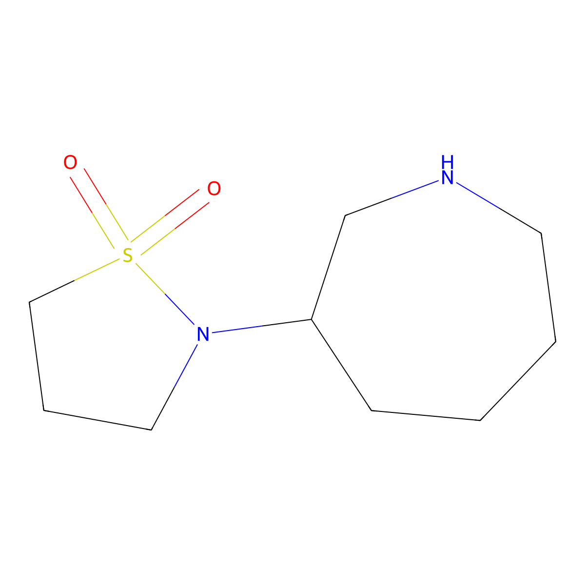 2-(Azepan-3-yl)-1lambda6,2-thiazolidine-1,1-dione molecular structure, CAS 1341330-22-0