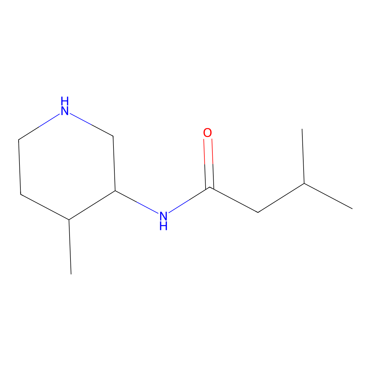3-methyl-N-(4-methylpiperidin-3-yl)butanamide molecular structure, CAS 1341331-83-6