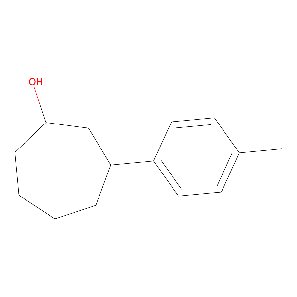 3-(4-Methylphenyl)cycloheptan-1-ol molecular structure, CAS 1341334-14-2