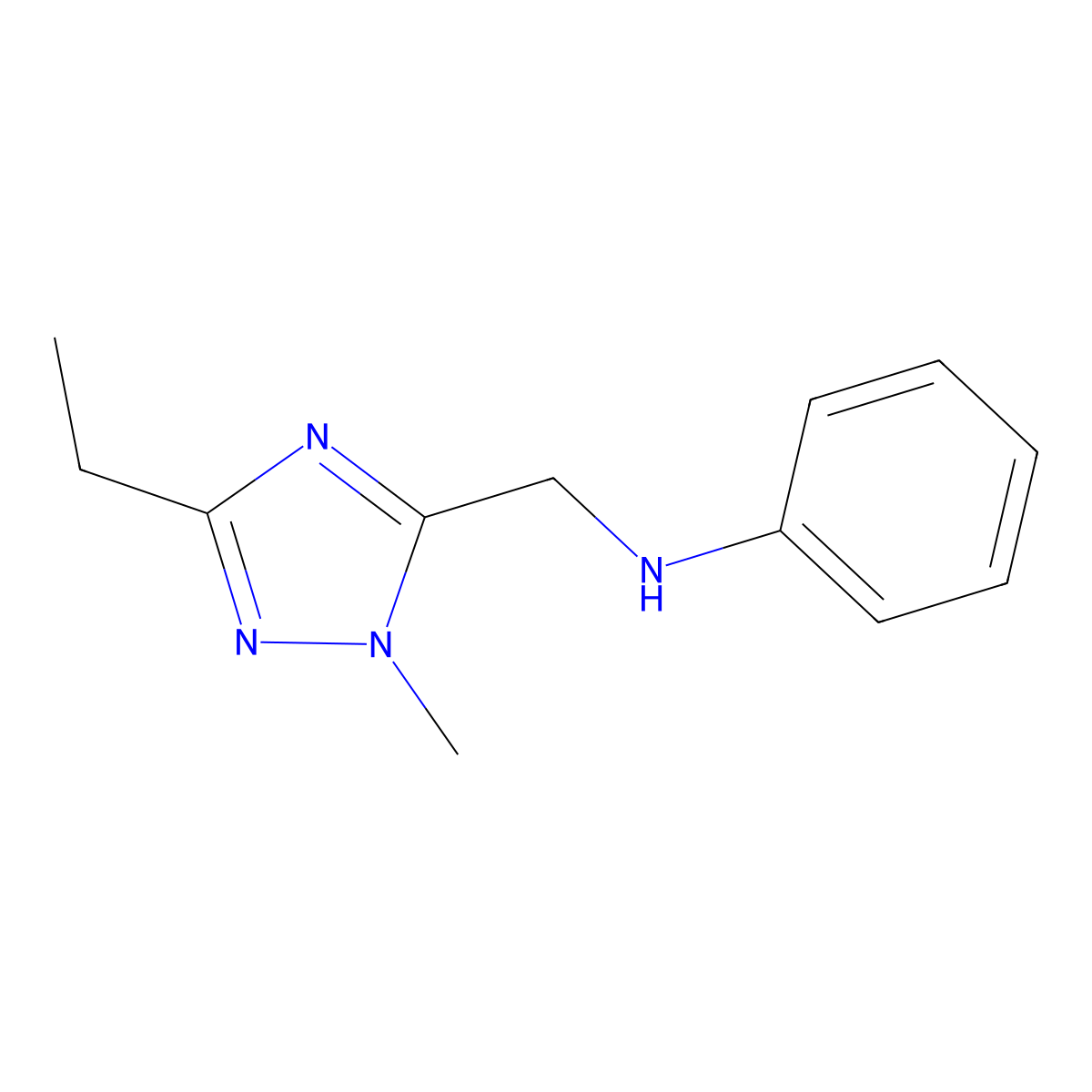 n-((3-Ethyl-1-methyl-1h-1,2,4-triazol-5-yl)methyl)aniline molecular structure, CAS 1341334-70-0