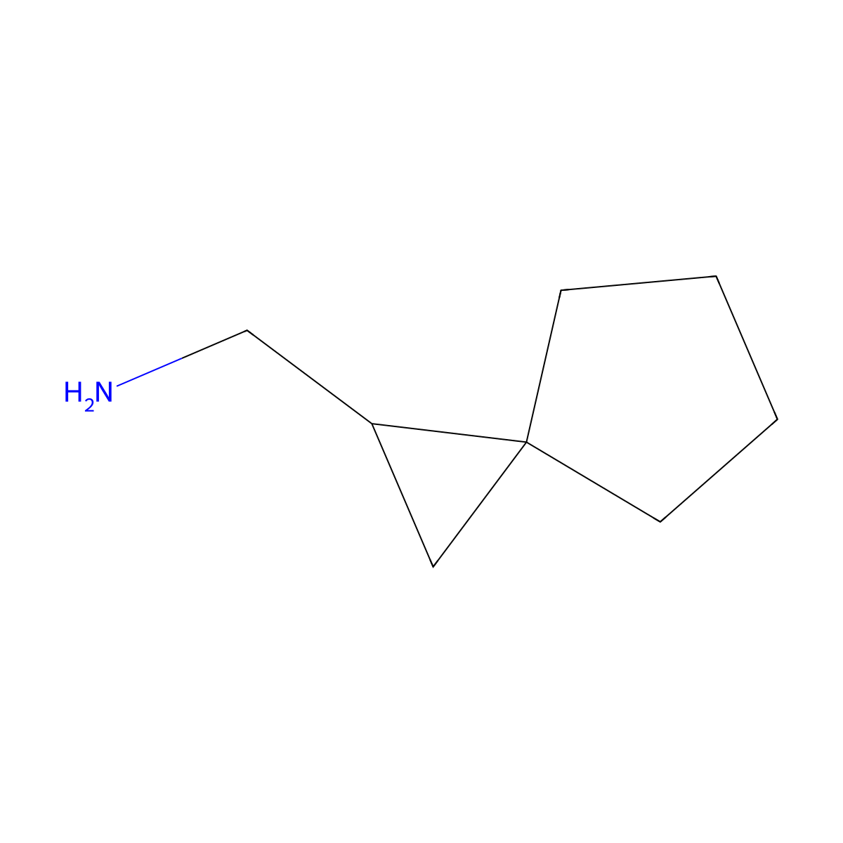 Spiro[2.4]heptan-1-ylmethanamine molecular structure, CAS 1341334-98-2