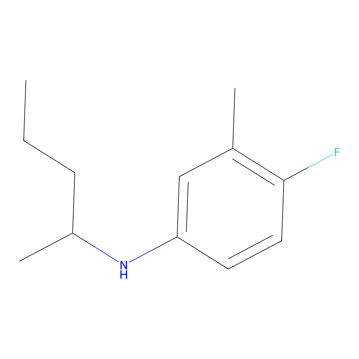 4-fluoro-3-methyl-N-(pentan-2-yl)aniline molecular structure, CAS 1341335-16-7