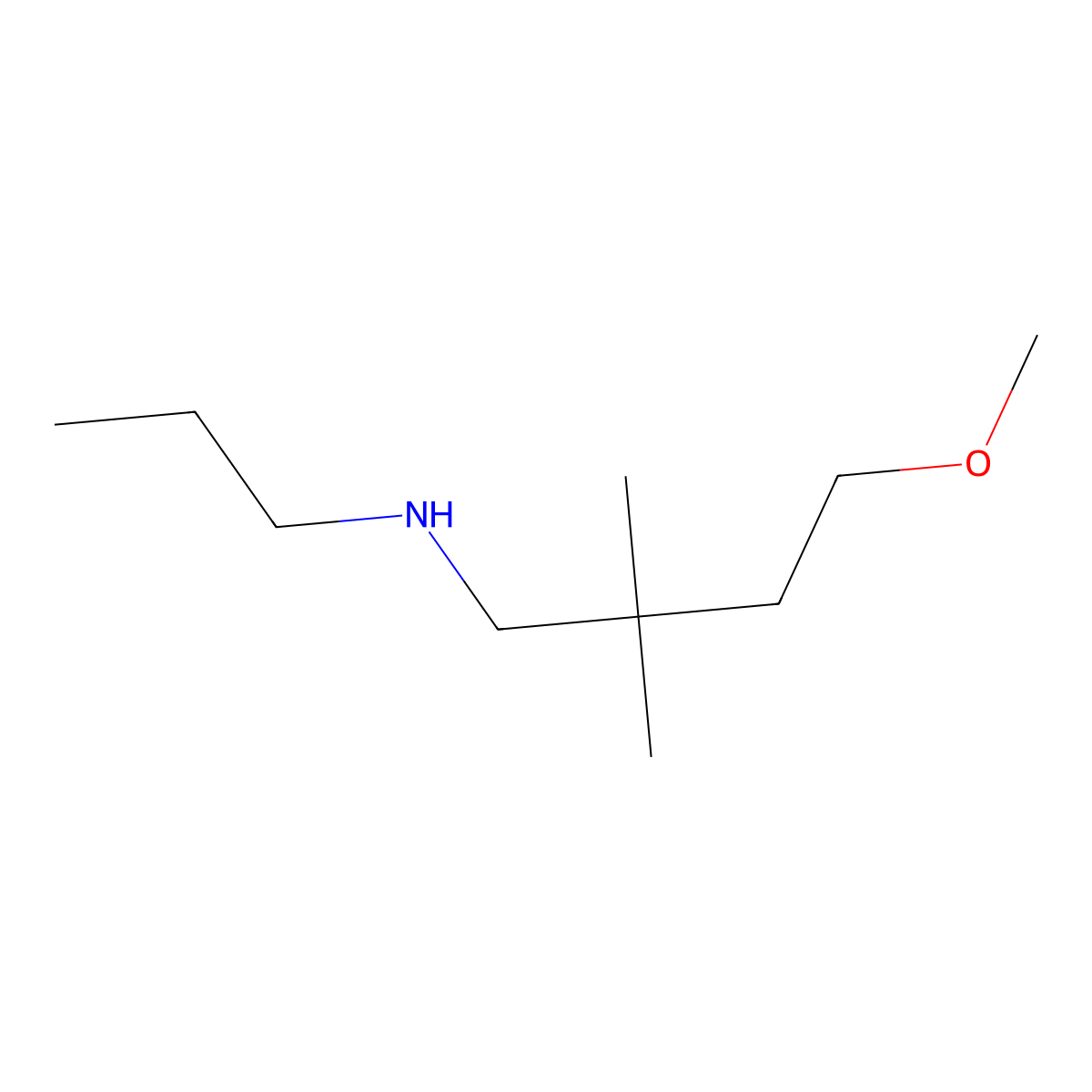 (4-Methoxy-2,2-dimethylbutyl)(propyl)amine molecular structure, CAS 1341338-28-0