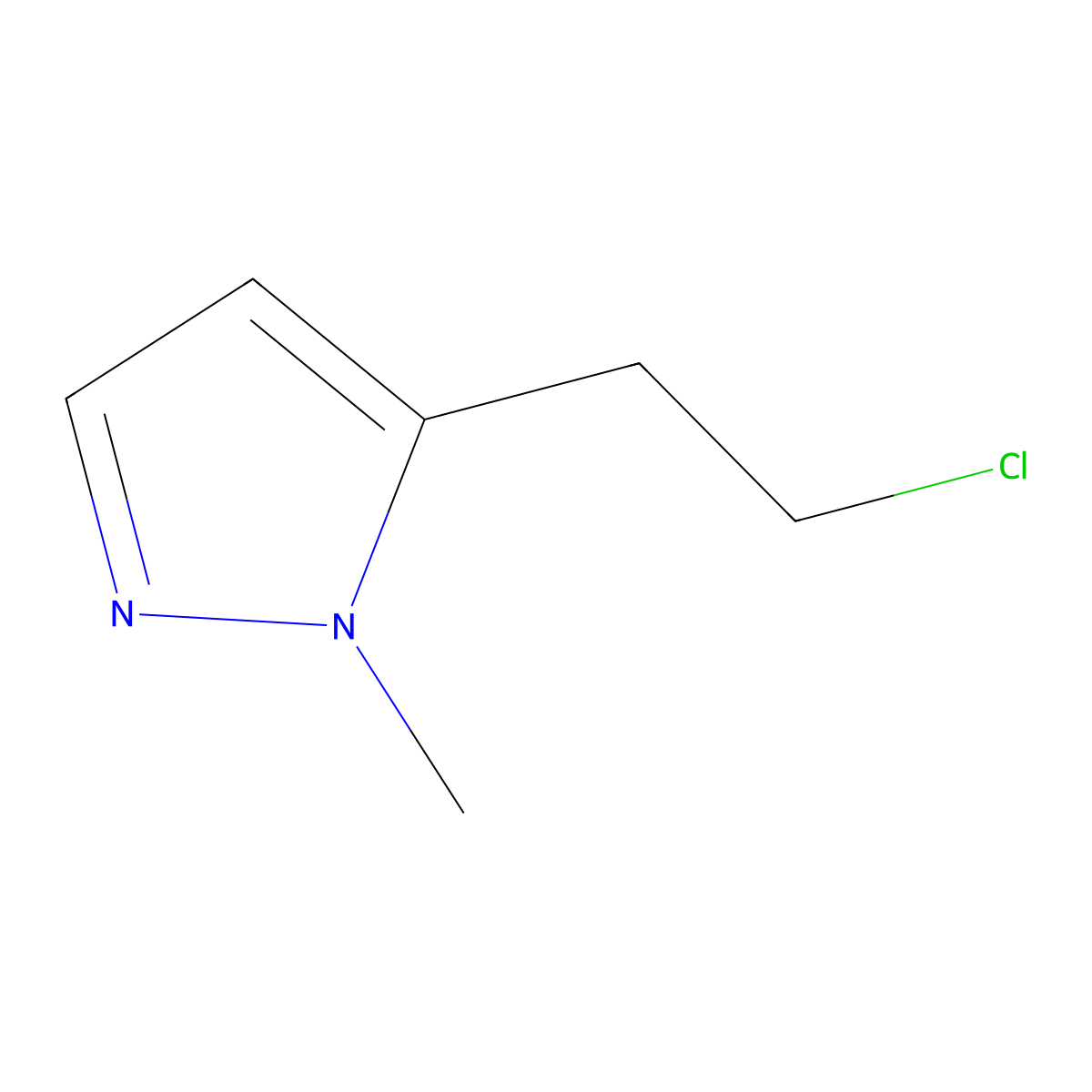 5-(2-chloroethyl)-1-methyl-1H-pyrazole molecular structure, CAS 1341338-70-2