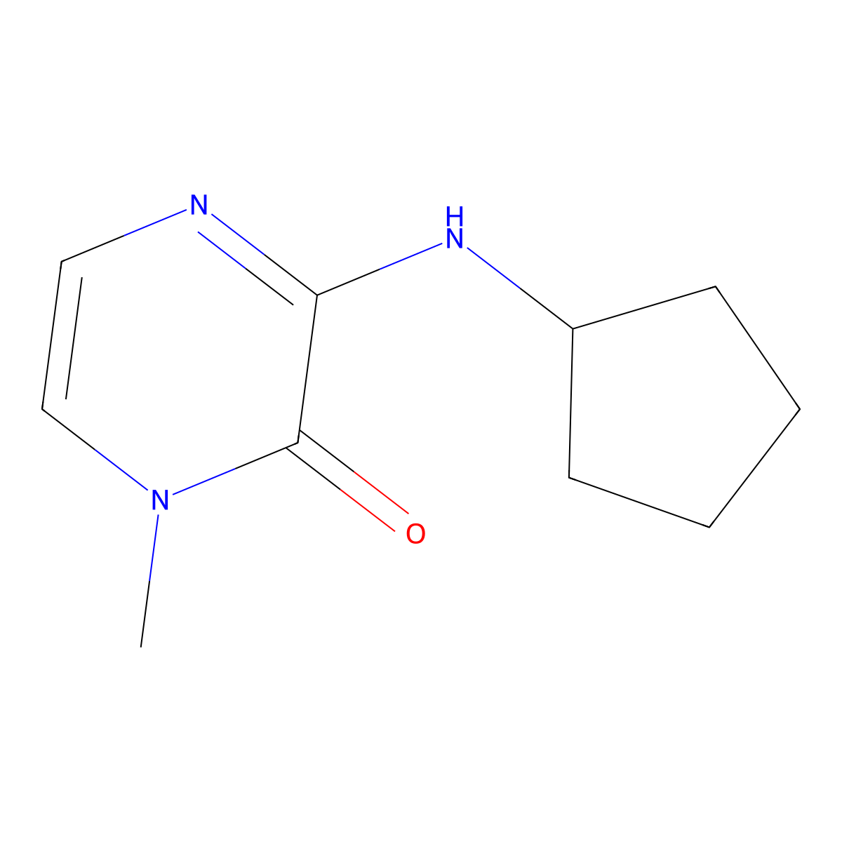 3-(Cyclopentylamino)-1-methyl-1,2-dihydropyrazin-2-one molecular structure, CAS 1341338-78-0