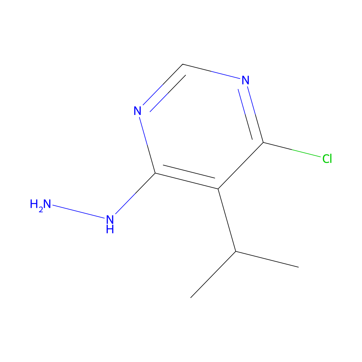 4-Chloro-6-hydrazinyl-5-(propan-2-yl)pyrimidine molecular structure, CAS 1341339-27-2