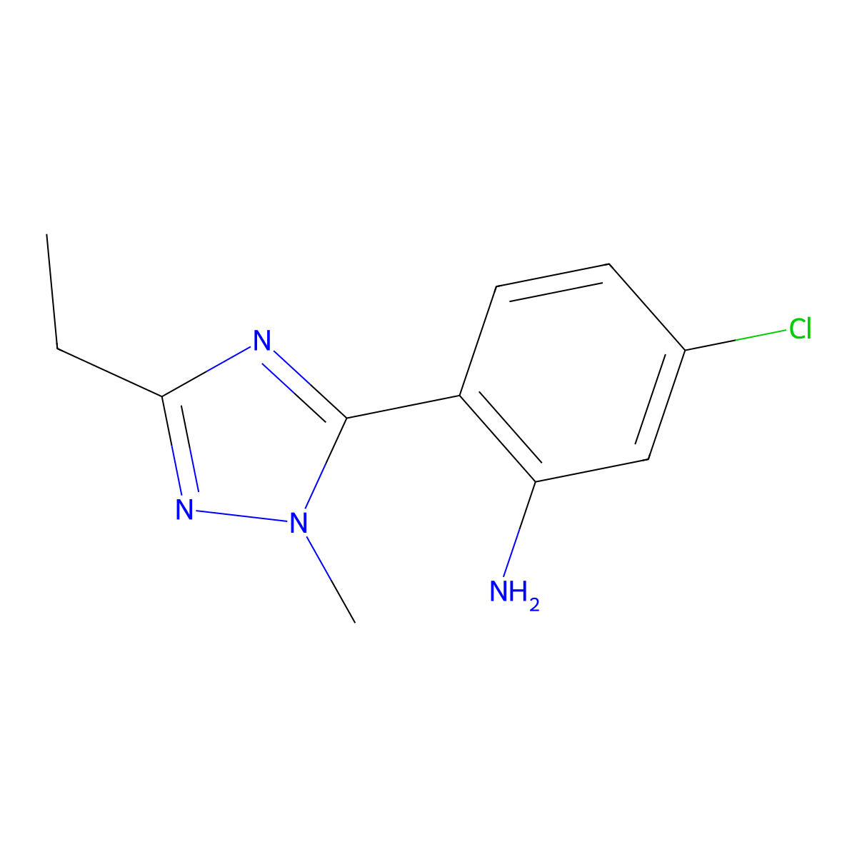 5-Chloro-2-(3-ethyl-1-methyl-1h-1,2,4-triazol-5-yl)aniline molecular structure, CAS 1341339-93-2