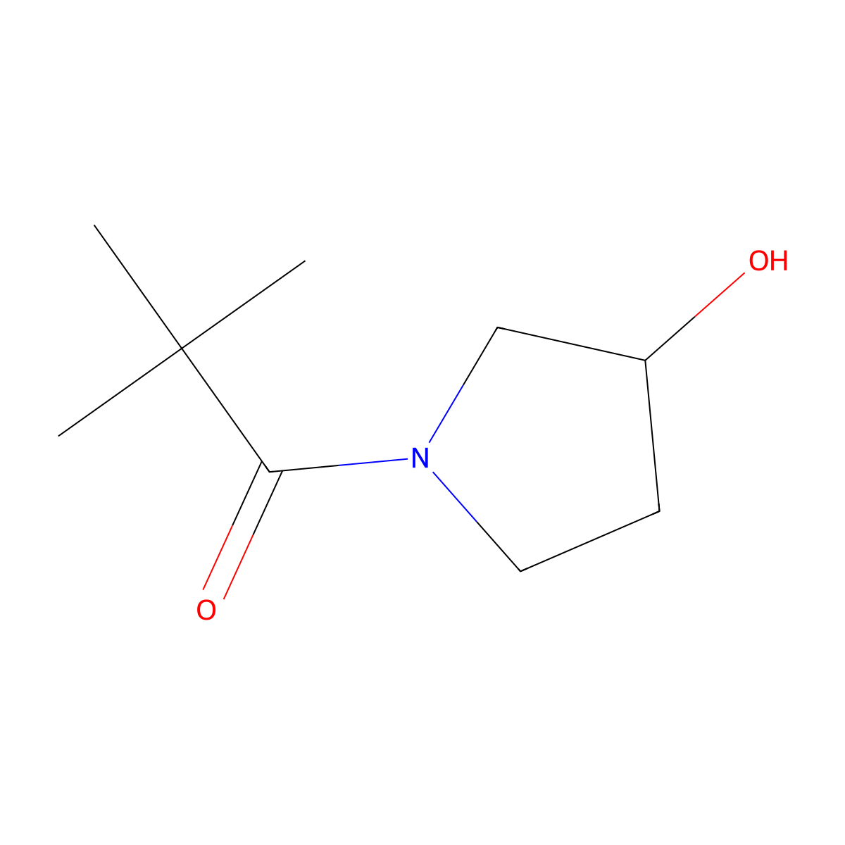 1-(3-Hydroxypyrrolidin-1-yl)-2,2-dimethylpropan-1-one molecular structure, CAS 1341342-33-3