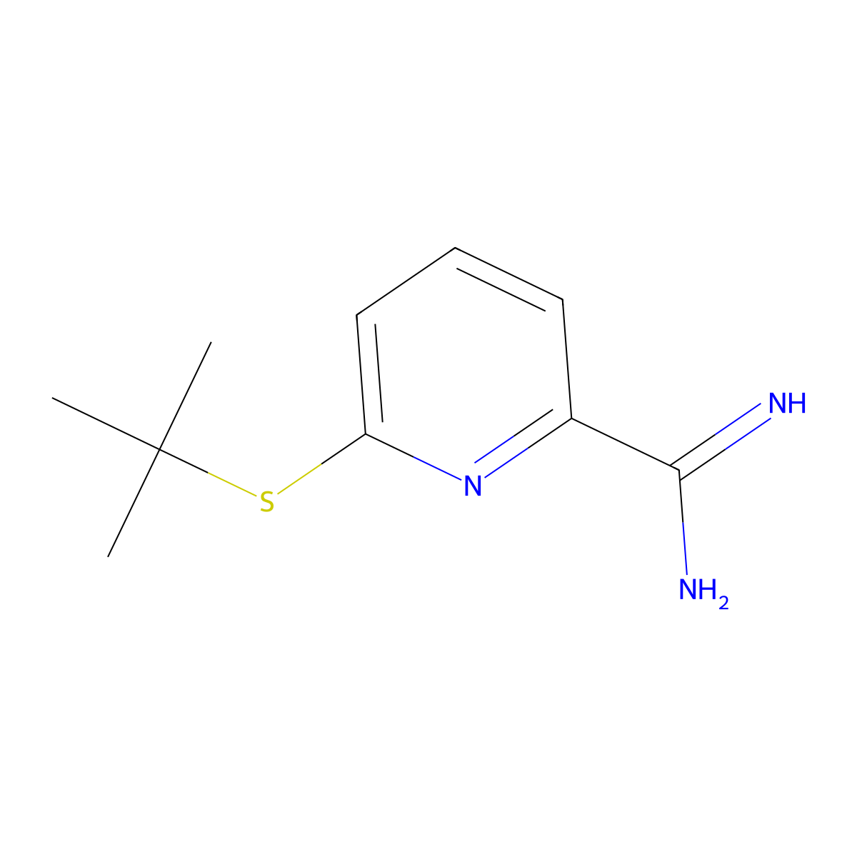 6-(Tert-butylsulfanyl)pyridine-2-carboximidamide molecular structure, CAS 1341342-71-9
