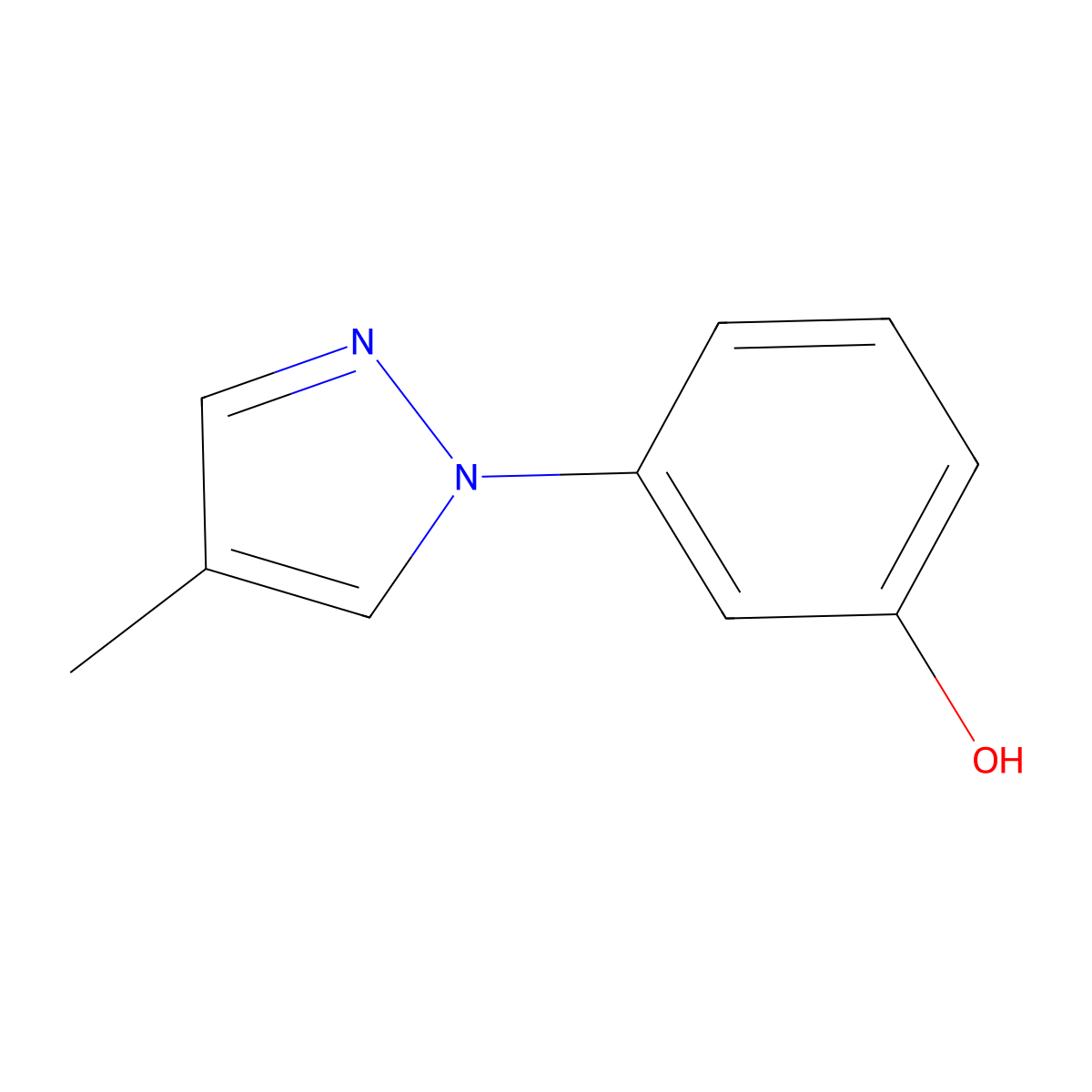 3-(4-methyl-1H-pyrazol-1-yl)phenol molecular structure, CAS 1341343-55-2