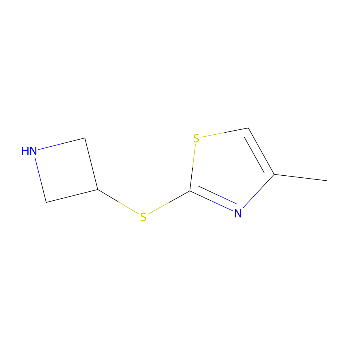 2-(Azetidin-3-ylsulfanyl)-4-methyl-1,3-thiazole molecular structure, CAS 1341346-58-4