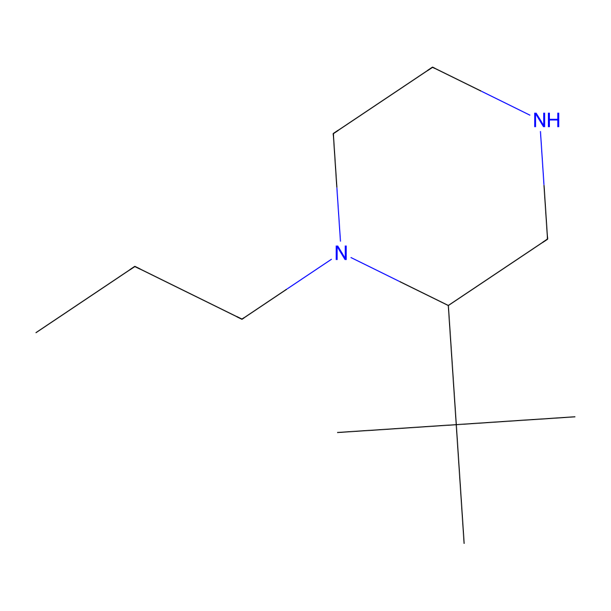 2-Tert-butyl-1-propylpiperazine molecular structure, CAS 1341346-73-3