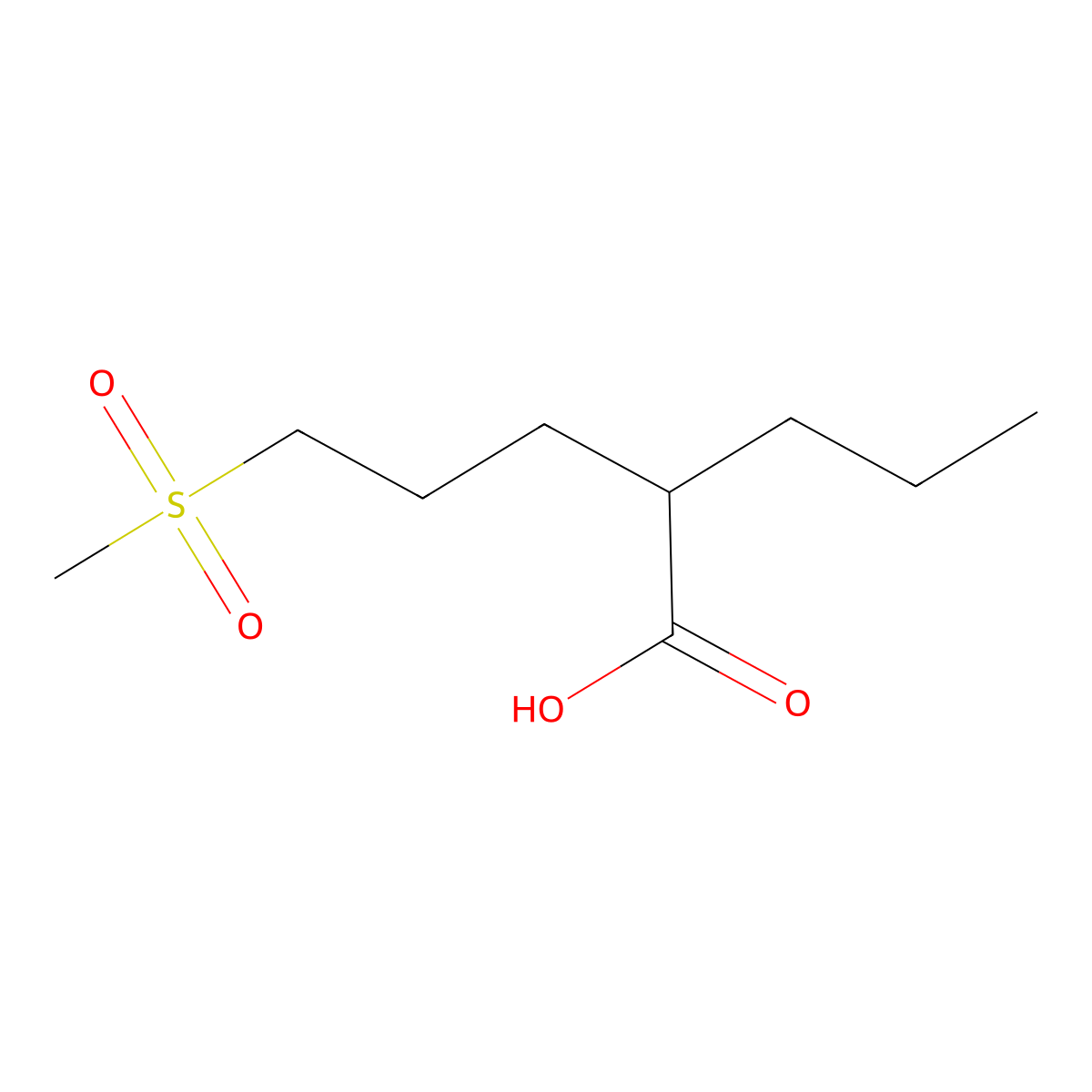 5-Methanesulfonyl-2-propylpentanoic acid molecular structure, CAS 1341347-14-5