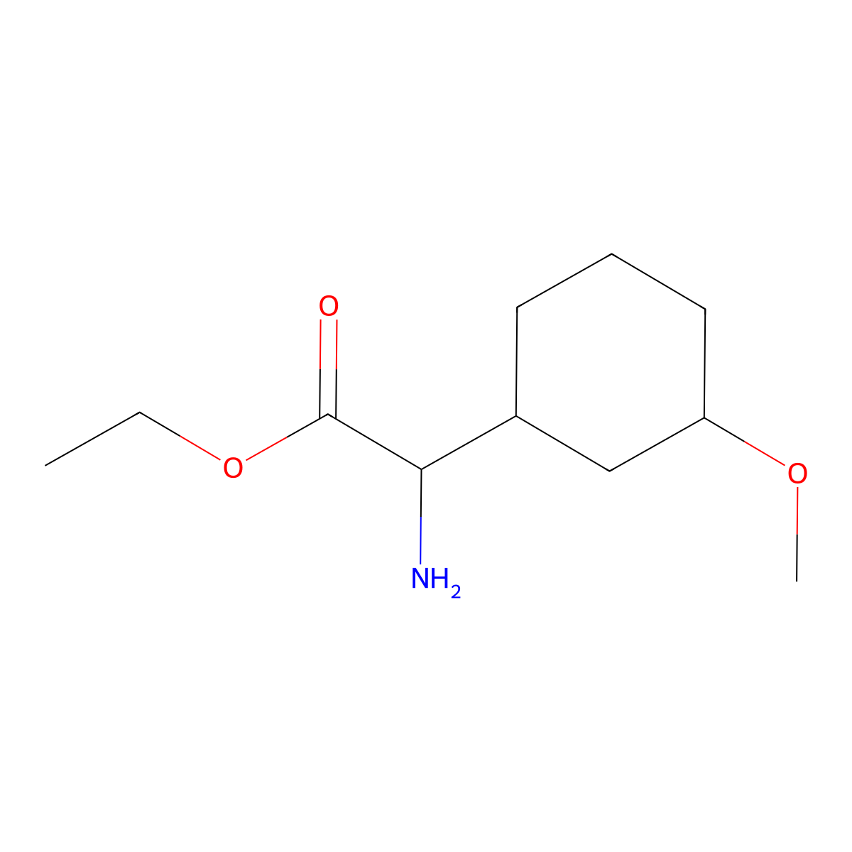 Ethyl 2-amino-2-(3-methoxycyclohexyl)acetate molecular structure, CAS 1341347-89-4