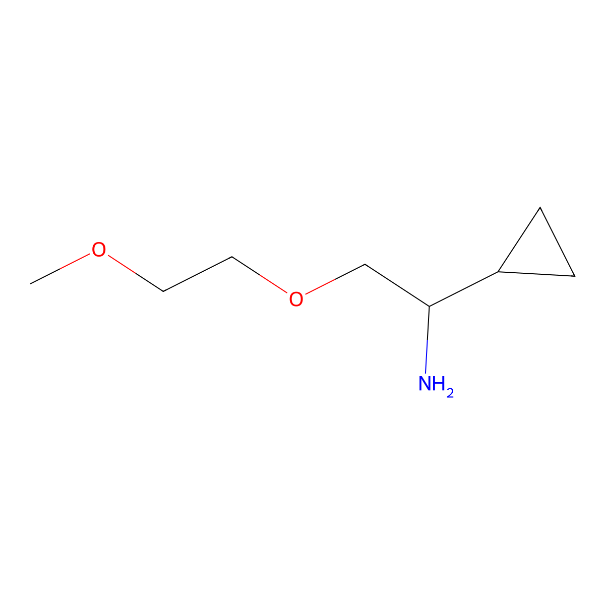 [1-Amino-2-(2-methoxyethoxy)ethyl]cyclopropane molecular structure, CAS 1341348-12-6