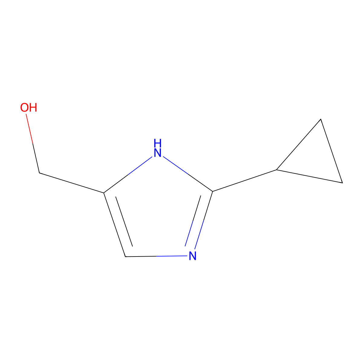 (2-cyclopropyl-1H-imidazol-4-yl)methanol molecular structure, CAS 1341349-04-9