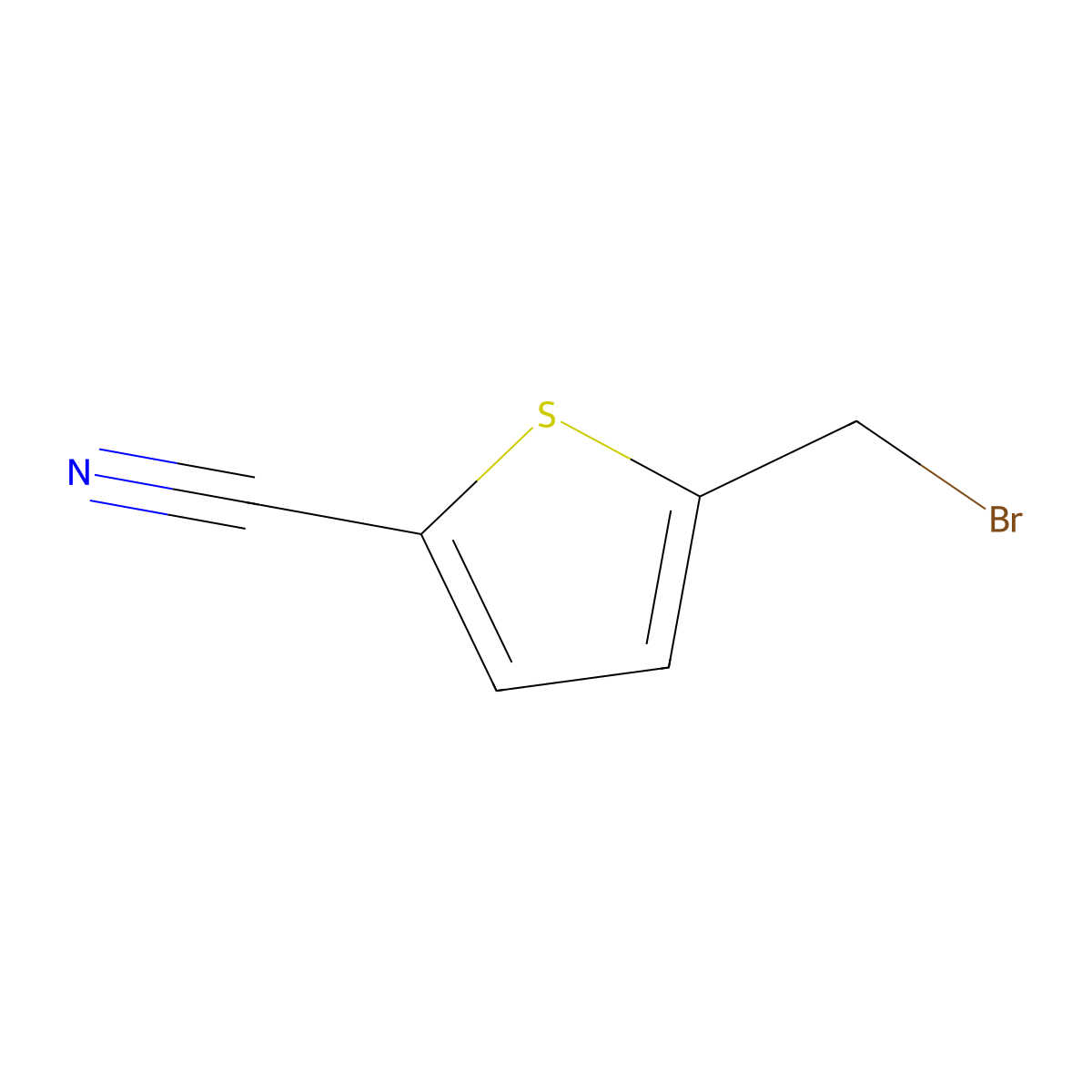 5-(Bromomethyl)thiophene-2-carbonitrile molecular structure, CAS 134135-41-4