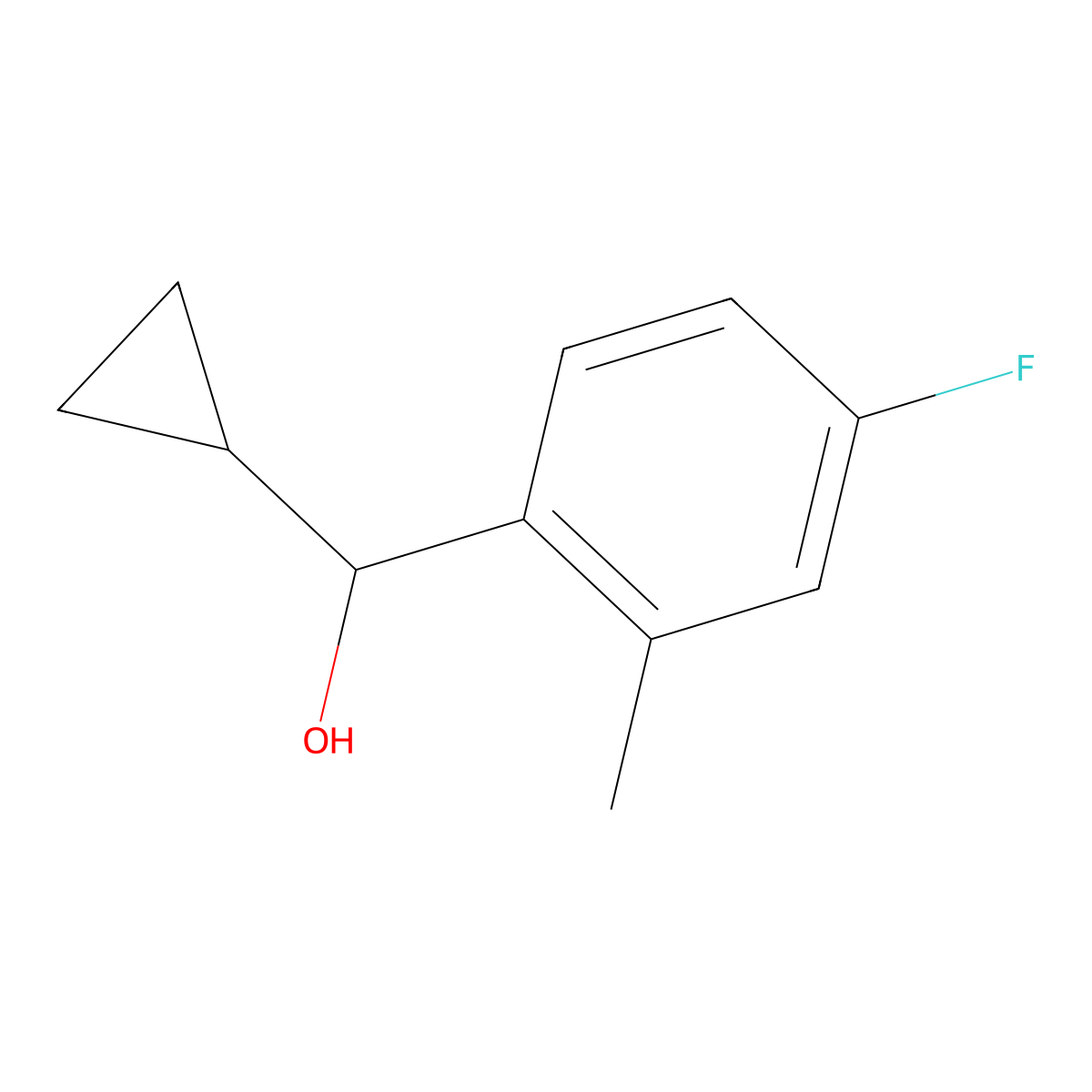 alpha-Cyclopropyl-4-fluoro-2-methylbenzenemethanol molecular structure, CAS 1341350-40-0