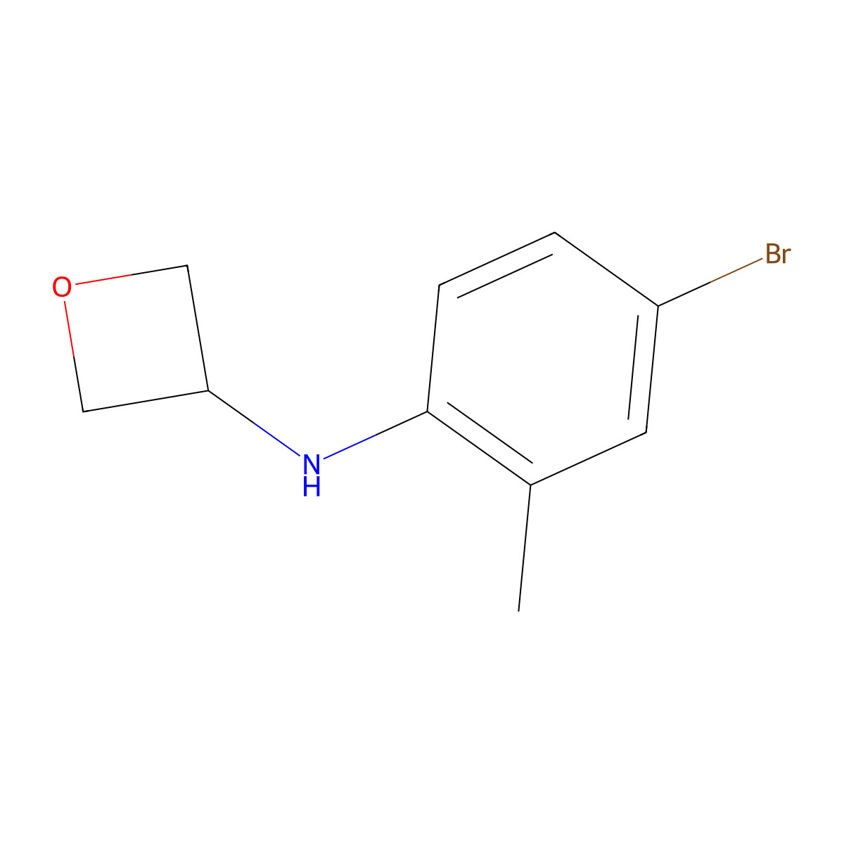 N-(4-bromo-2-methylphenyl)oxetan-3-amine molecular structure, CAS 1341350-88-6