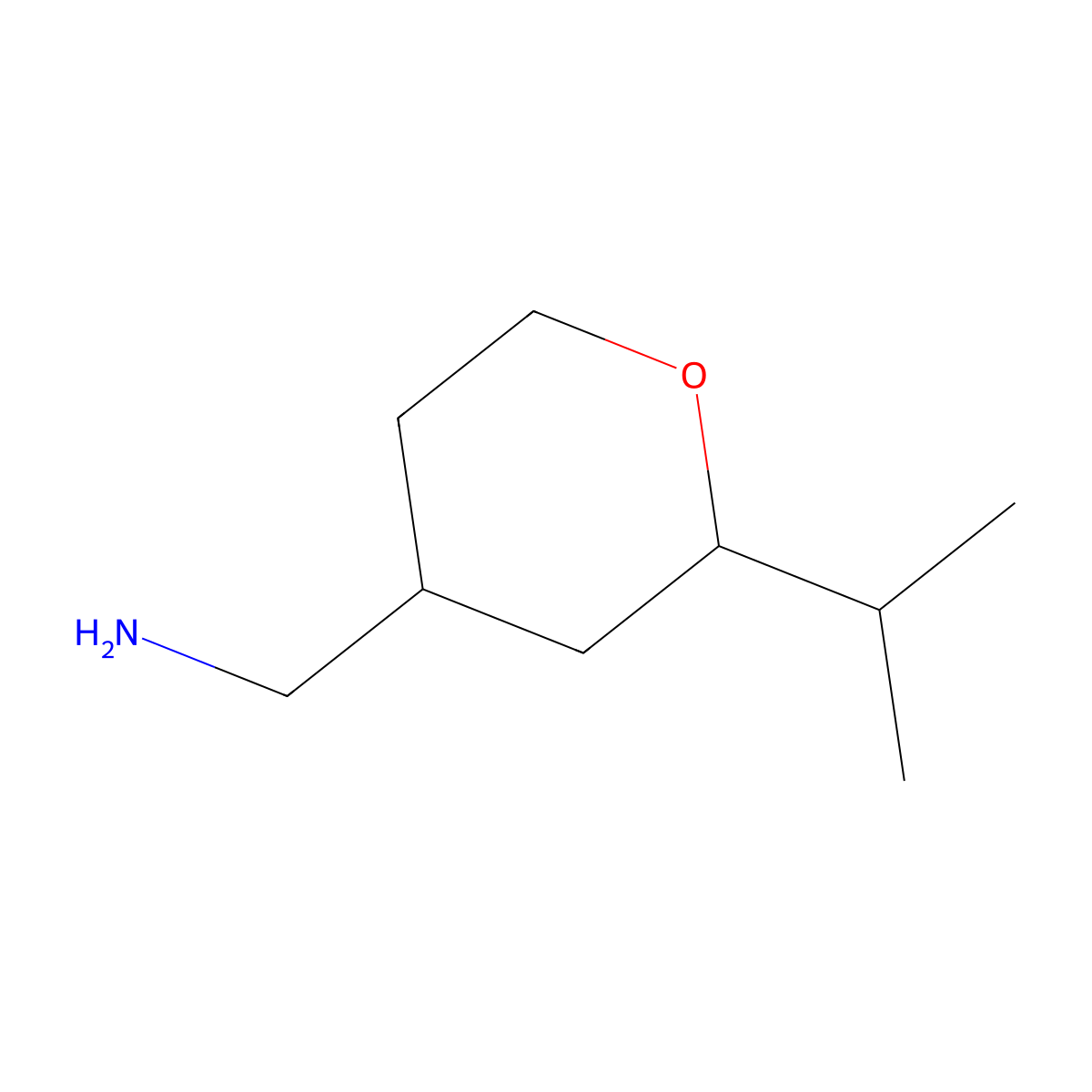 (2-Isopropyltetrahydro-2H-pyran-4-yl)methanamine molecular structure, CAS 1341351-02-7