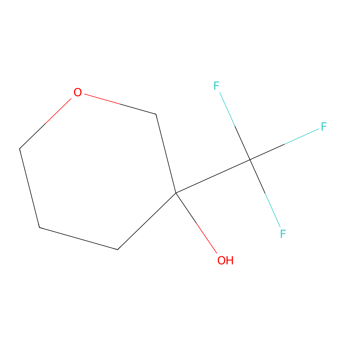 3-(Trifluoromethyl)oxan-3-ol molecular structure, CAS 1341352-20-2