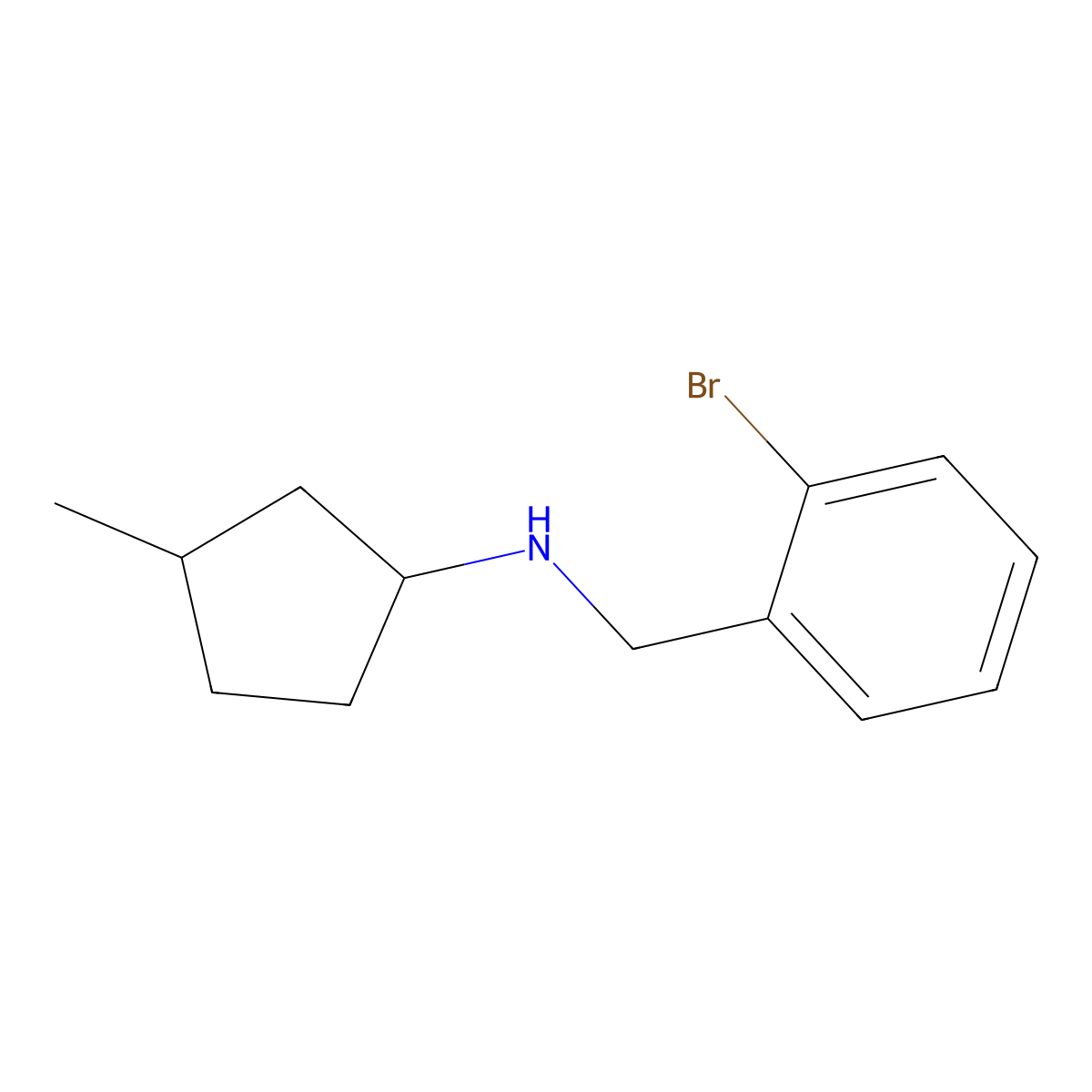 N-[(2-bromophenyl)methyl]-3-methylcyclopentan-1-amine molecular structure, CAS 1341352-95-1