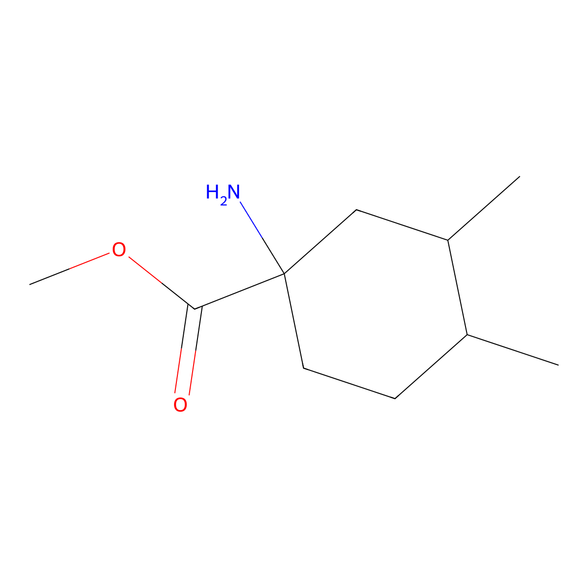 Methyl 1-amino-3,4-dimethylcyclohexane-1-carboxylate molecular structure, CAS 1341354-40-2